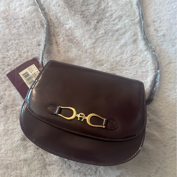 ETIENNE AIGNER CAVALIER COLLECTION SIGNATURE LEATHER SADDLE BAG - Picture 5 of 17